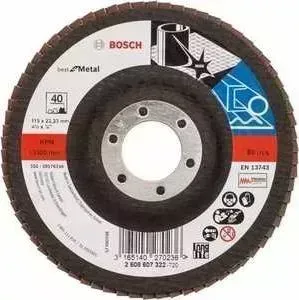 Круг лепестковый торцевой BOSCH 115х22.2мм K40 Best for Metal (2.608.607.322)
