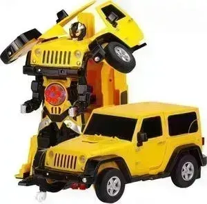 Радиоуправляемый робот MZ Model трансформер Jeep Rubicon Yellow 1:14