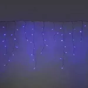 Светодиодная бахрома Light с белым бликующим диодом 3,1x0,5м, прозр. пр. синий