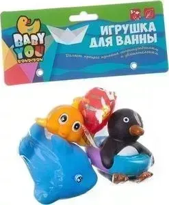 Игровой набор BONDIBON для купания КИТ, ПИНГВИН и 2 РЫБКИ (ВВ1398)