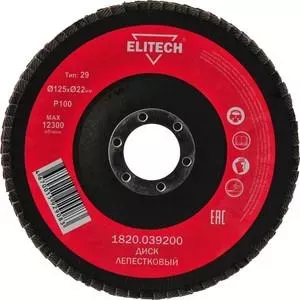 Круг лепестковый ELITECH 125х22 мм P100 (1820.039200)