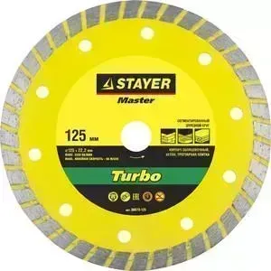 Диск алмазный STAYER Master Турбо, сегментированный 22,2х125 мм (36673-125)