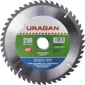 Диск пильный URAGAN Clean Cut 230х30мм 48Т (36802-230-30-48)