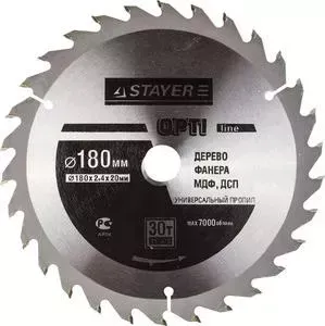 Диск пильный STAYER Opti-Line 180х20мм 30Т (3681-180-20-30)