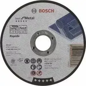 Диск отрезной BOSCH 125х22.2х1.0мм Best for Metal Rapido (2.608.603.514)