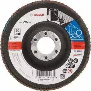 Круг лепестковый торцевой BOSCH 115х22.2мм K60 Best for Metal (2.608.605.451)