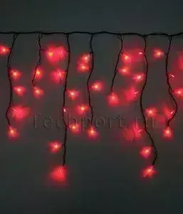 Светодиодная бахрома Light красная 3,1x0,5 чёрный PVC провод