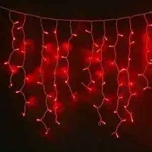 Светодиодная бахрома Light красная 4,9x0,5 прозрачный провод