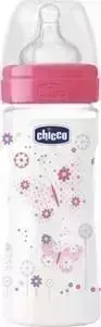 Бутылочка CHICCO Well-being Girl 2 мес.+, сил.соска, средн. поток, РР, 250 мл 310205120