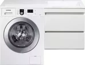 Стиральная машина SAMSUNG с тумбой и раковиной WF8590NLW9 Даллас 120 белая, подвесная правая