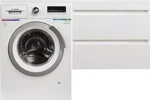 Стиральная машина BOSCH с тумбой и раковиной Serie 6 WLL24241OE Даллас 130 белая, подвесная правая