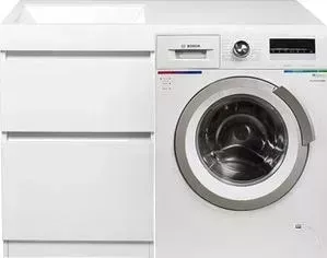 Стиральная машина BOSCH с тумбой и раковиной Serie 6 WLL24241OE Даллас 115 белая, напольная левая