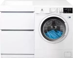 Стиральная машина ELECTROLUX с тумбой и раковиной PerfectCare 600 EW6S4R27W Даллас 115 белая, напольная левая