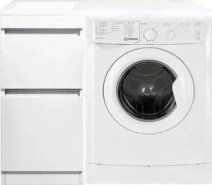 Стиральная машина INDESIT с тумбой и раковиной IWSB 5085 Даллас 100 белая, напольная левая