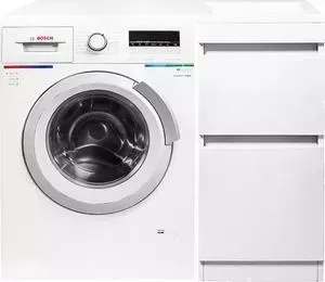 Стиральная машина BOSCH с тумбой и раковиной Serie 6 WLL24266OE Даллас 100 белая, напольная правая