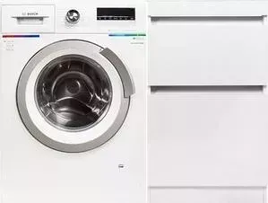 Стиральная машина BOSCH с тумбой и раковиной Serie 6 WLL24241OE Даллас 110 белая, напольная правая