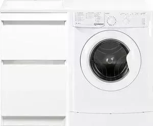 Стиральная машина INDESIT с тумбой и раковиной IWSB 5085 Даллас 110 белая, напольная левая