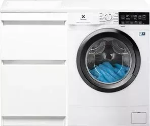 Стиральная машина ELECTROLUX с тумбой и раковиной PerfectCare 600 EW6S3R07SI Даллас 110 белая, напольная левая