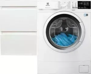 Стиральная машина ELECTROLUX с тумбой и раковиной PerfectCare 600 EW6S4R27W Даллас 110 белая, подвесная левая