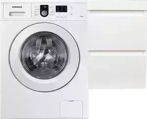 Стиральная машина SAMSUNG с тумбой и раковиной WF8590NLW8 Даллас 100 белая, подвесная правая