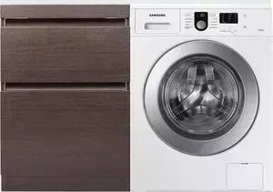 Стиральная машина SAMSUNG с тумбой и раковиной WF8590NLW9 Даллас 120 венге, напольная левая