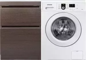 Стиральная машина SAMSUNG с тумбой и раковиной WF8590NLW8 Даллас 120 венге, напольная левая