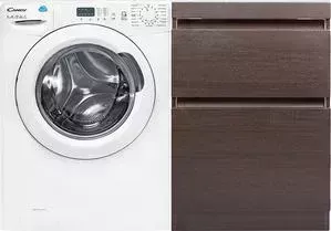 Стиральная машина CANDY с тумбой и раковиной CS4 1051D1/2-07 Даллас 120 венге, напольная правая