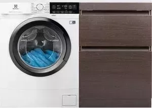 Стиральная машина ELECTROLUX с тумбой и раковиной PerfectCare 600 EW6S3R07SI Даллас 120 венге, напольная правая