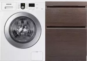Стиральная машина SAMSUNG с тумбой и раковиной WF8590NLW9 Даллас 120 венге, напольная правая