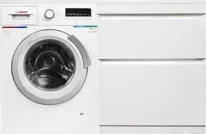 Стиральная машина BOSCH с тумбой и раковиной Serie 6 WLL24266OE Даллас 130 белая, напольная правая