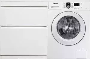 Стиральная машина SAMSUNG с тумбой и раковиной WF8590NLW8 Даллас 130 белая, напольная левая