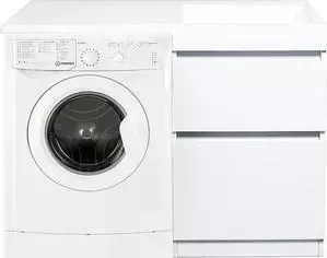 Стиральная машина INDESIT с тумбой и раковиной IWSB 5085 Даллас 115 белая, напольная правая