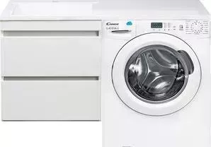 Стиральная машина CANDY с тумбой и раковиной CS4 1051D1/2-07 Даллас 120 белая, подвесная левая