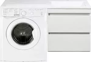 Стиральная машина INDESIT с тумбой и раковиной IWSB 5085 Даллас 120 белая, подвесная правая