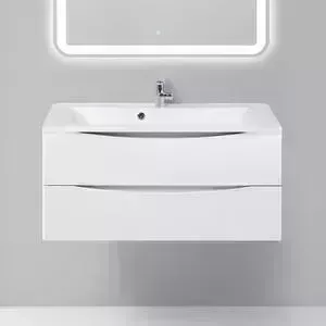 Тумба с раковиной BELBANGO с Marino 100 bianco opaco (MARINO-1000-2C-SO-BO-P, BB1000/445-LV-MR-PR)