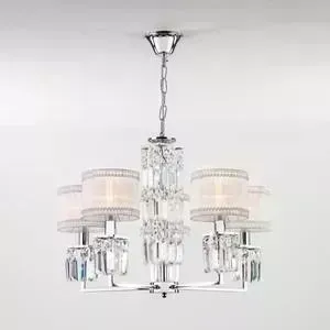 Подвесная люстра EUROSVET Zaffiro 10099/5 хром/прозрачный хрусталь Strotskis