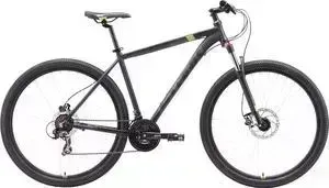 Велосипед STARK 19 Hunter 29.2 HD чёрный/серый/зелёный 22"
