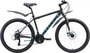 Велосипед STARK 20 Indy 26.1 D Microshift чёрный/голубой/белый 18"