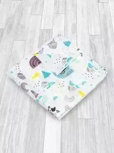 Муслиновая пеленка AmaroBaby Rainbow Листья 125х115