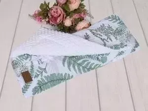 Плед AmaroBaby Exclusive Soft Collection 95х85 хлопок / minky Папоротники