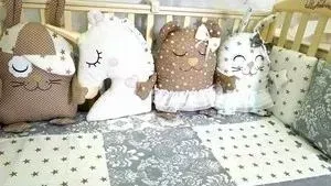Комплект в кроватку Malika в 4 пр. Animals кофейный