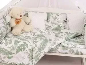 Комплект в кроватку AmaroBaby в 15 предметов Exclusive Soft Collection Папоротники