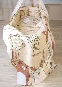 Комплект в кроватку AmaroBaby в 18 предметов Exclusive Creative Collection PLEASE SMILE TO ME