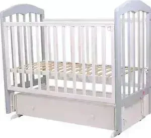 Кроватка детская  * 120х60 СИЛЬВИЯ-7 (арт.46) (серый / белый)