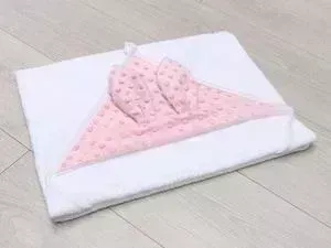 Полотенце AmaroBaby детское с уголком Honey Bunny розовый