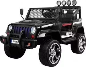 Детский электромобиль Little Sun Black Jeep 4WD 12V - S2388