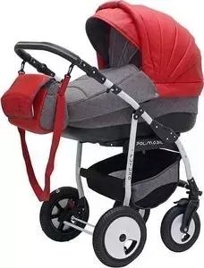 Коляска 2 в 1 Polmobil 2 в 1 PORTO LUX 01 красный-серый