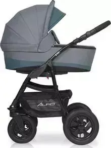 Коляска 2 в 1 Riko Basic 2 в 1 ALFA 08 серый-бирюзовый