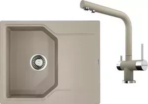 Мойка кухонная и смеситель OMOIKIRI и смеситель Yonaka 61-SA бежевый (4993639, 4994055)