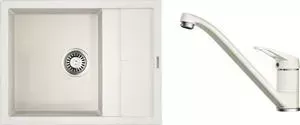 Мойка кухонная и смеситель OMOIKIRI и смеситель Sumi 65-WH белый (4993673, 4994164)